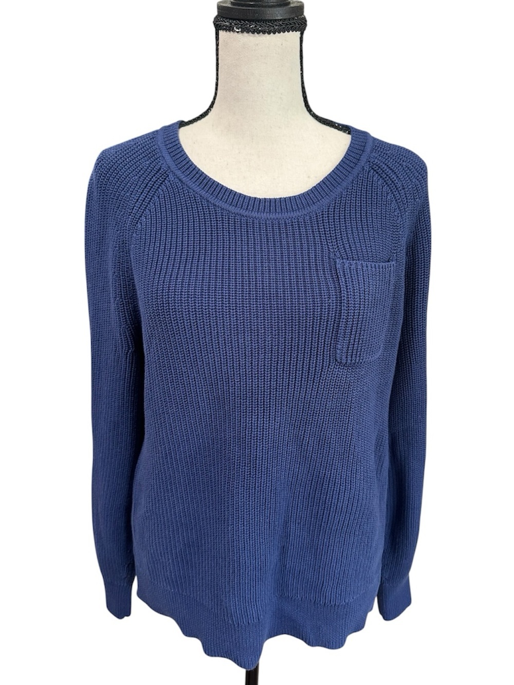 Talbots Women’s Indigo Blue Crewneck Pullover Sweater - Size Large - Picture 2 of 9
